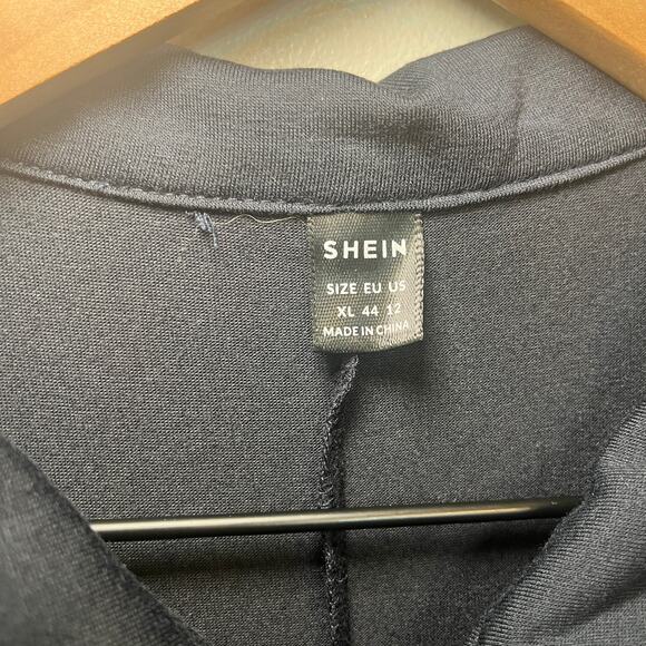 Shein Women's Half Zip Long Sleeve Collared Maxi Dress Navy Blue Size X-Large - Picture 3 of 6